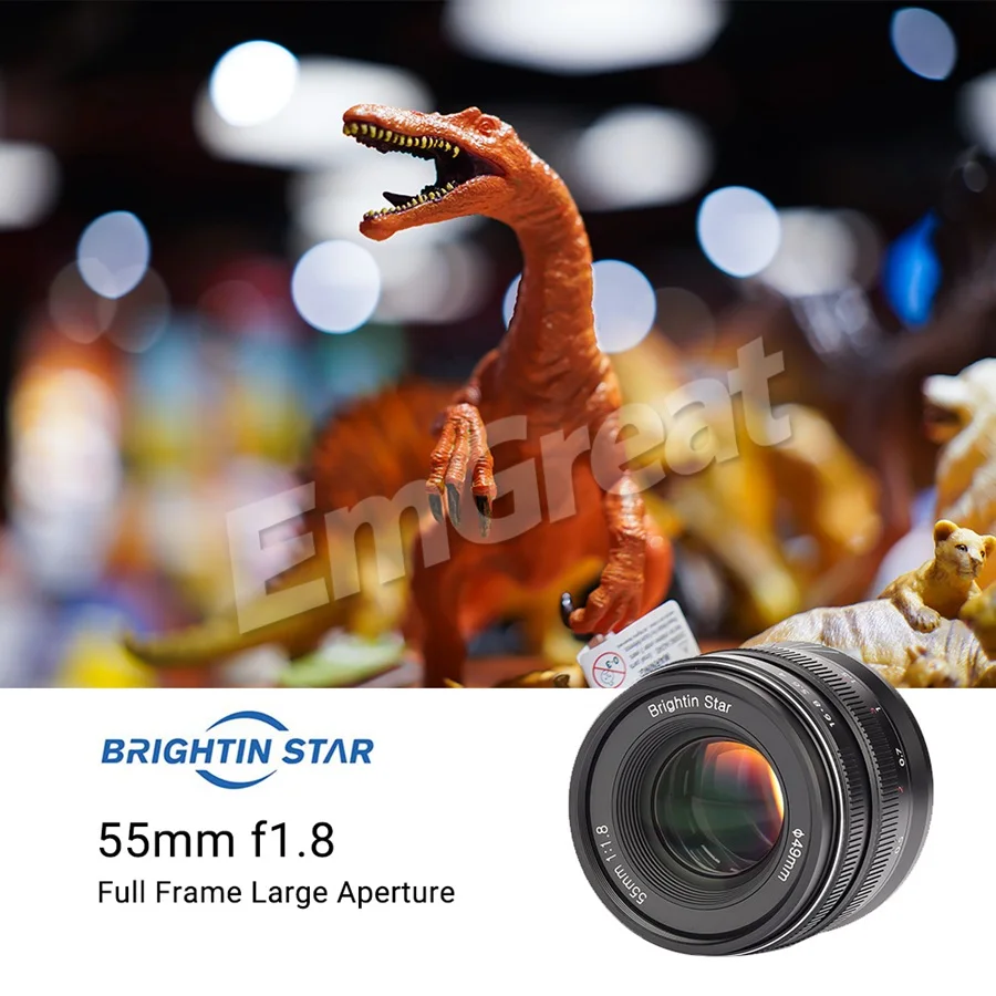 Brightin Star 55 мм F1.8 полная Рамка Большая диафрагма ручной фокус Prime объектив для Sony E-mount Canon RF-mount Nikon Z-Mount камеры