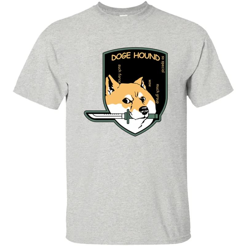 Новая модная Классическая футболка doge hound dog, уличная одежда размера плюс, 3xl, 4xl, 5xl, Мужская футболка с надписью, свободная футболка с круглым вырезом - Цвет: Men-Gray