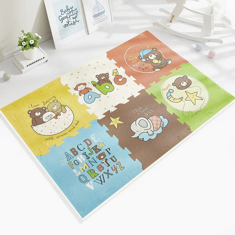 BabyGo Puzzle Детский игровой коврик XPE пена водонепроницаемый 2 см утолщенный Детский ковер ползающий коврик для гостиной подвижный напольный коврик - Цвет: B 6pcs