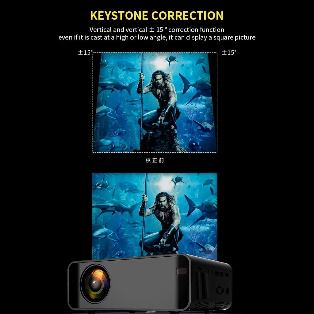Проектор для Android 4K 3D HD 1080P 12000 люмен светодиодный проектор wifi BT домашний кинотеатр HDMI#4D16