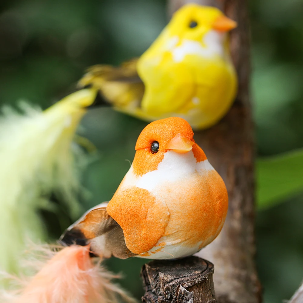 

1/2PCS Random Color Cute Ornament Home Decor Tree Simulation Magpie Birds Model Figurine Artificial Bird Home Decor