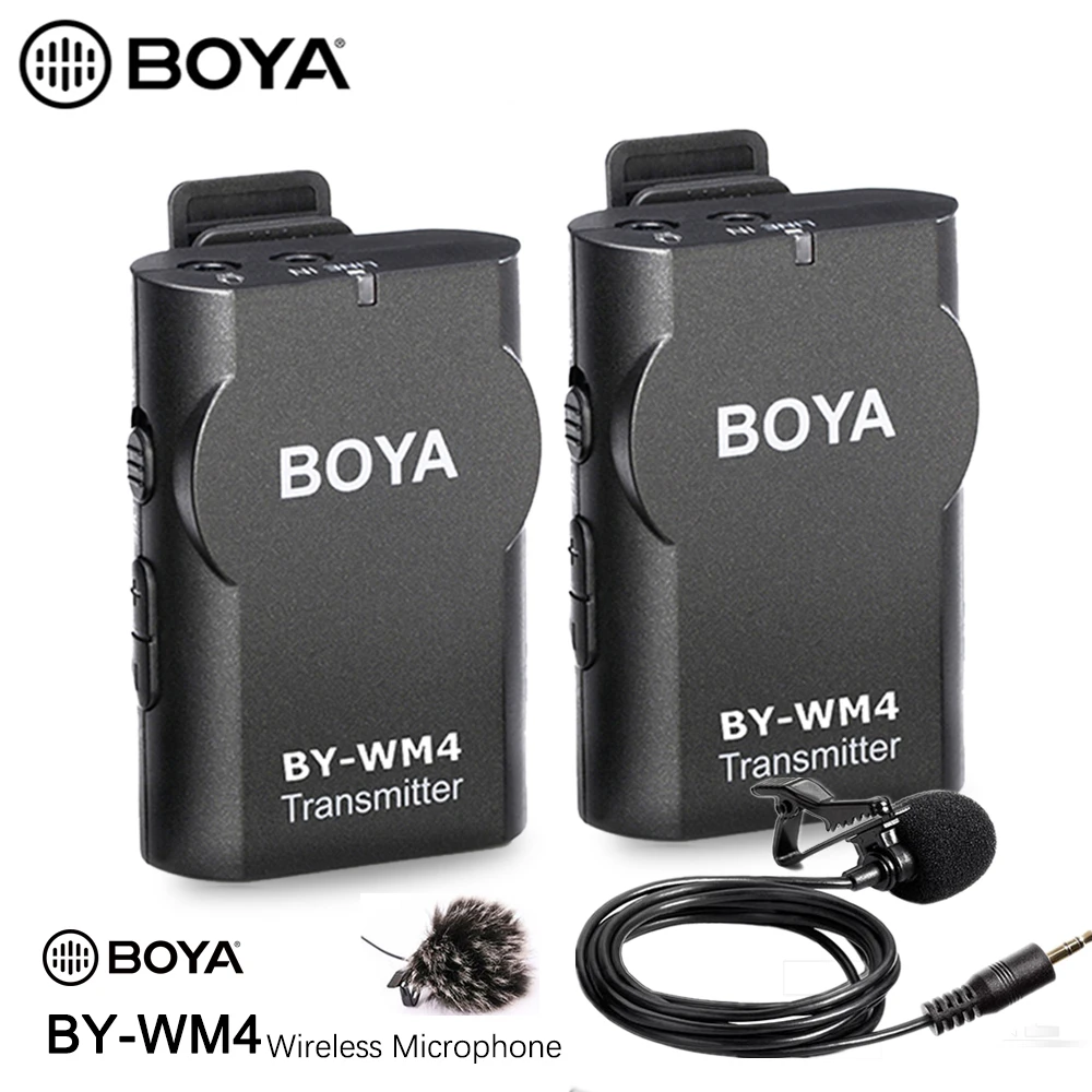 BOYA BY-WM4 беспроводной петличный микрофон системы для Canon Nikon sony Panasonic DSLR камера видеокамера iphone android смартфон - Цвет: BY-WM4