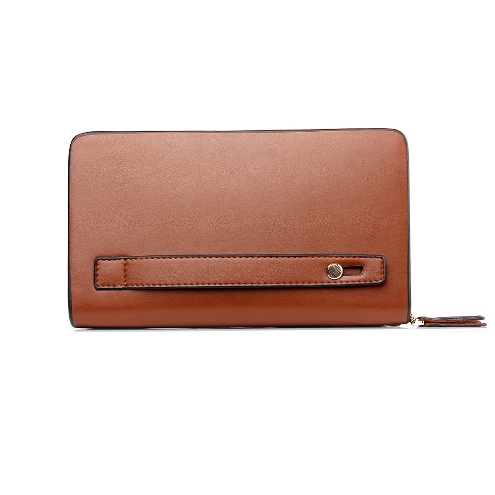 Weysfor Men Wallets With Coin Pocket Double Zipper Male Wallet Long Large Card Holder Business Men Purse Coin Clutch Bag