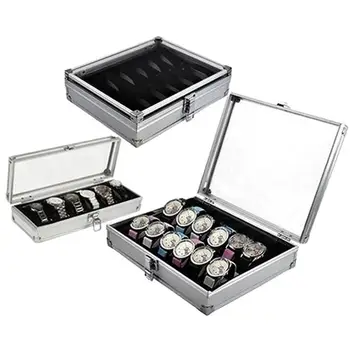 

6/12 Grids Wrist Watch Display Box Case Holder Locked Jewelry Storage Organizer витрина для бижутерии