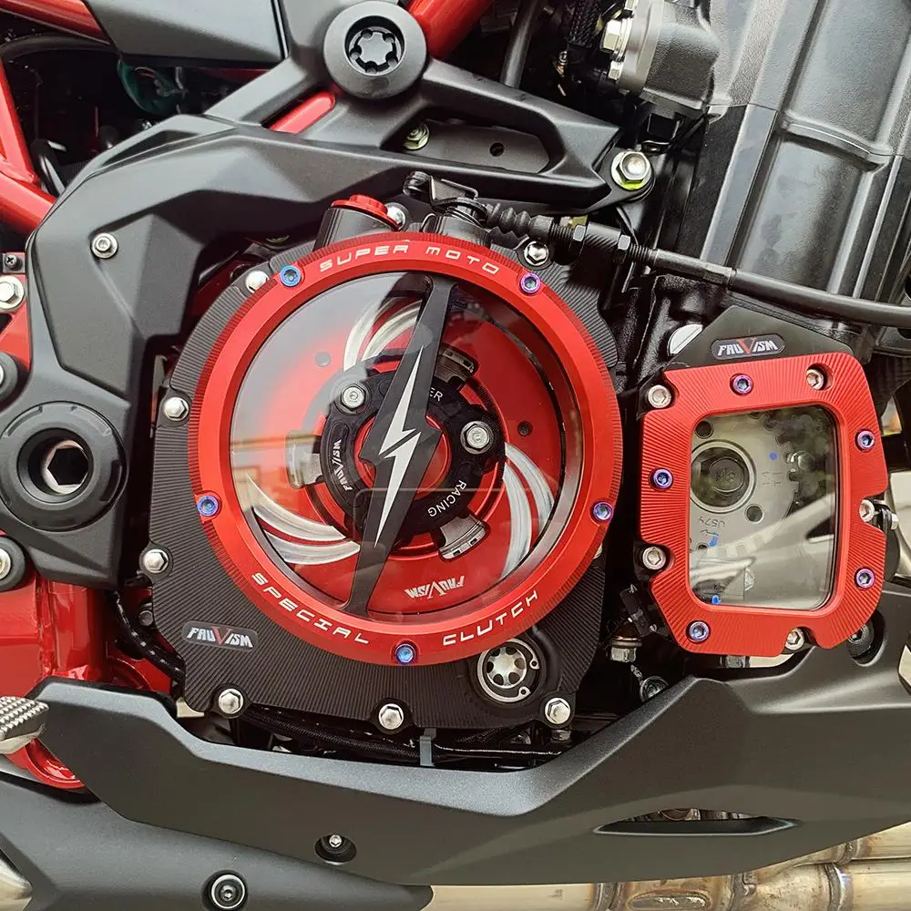 Für Kawasaki Z900 ZR900 2017-2026 CNC Transparente Kupplungsabdeckung und Federhalter R für Kawasaki Z900RS 2018-2026 – Detail 4