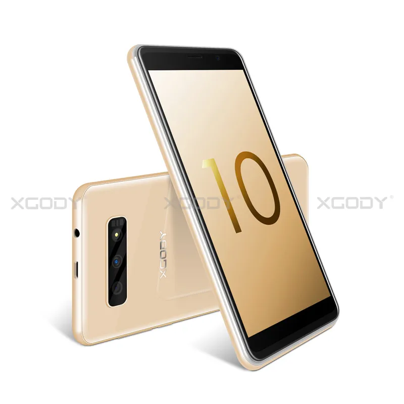 XGODY S10 5," 18:9 3g смартфон 2 Гб 16 Гб полный экран мобильный телефон Android 8,1 MTK6580 четырехъядерный Dual SIM 5MP gps WiFi Celular - Цвет: Gold