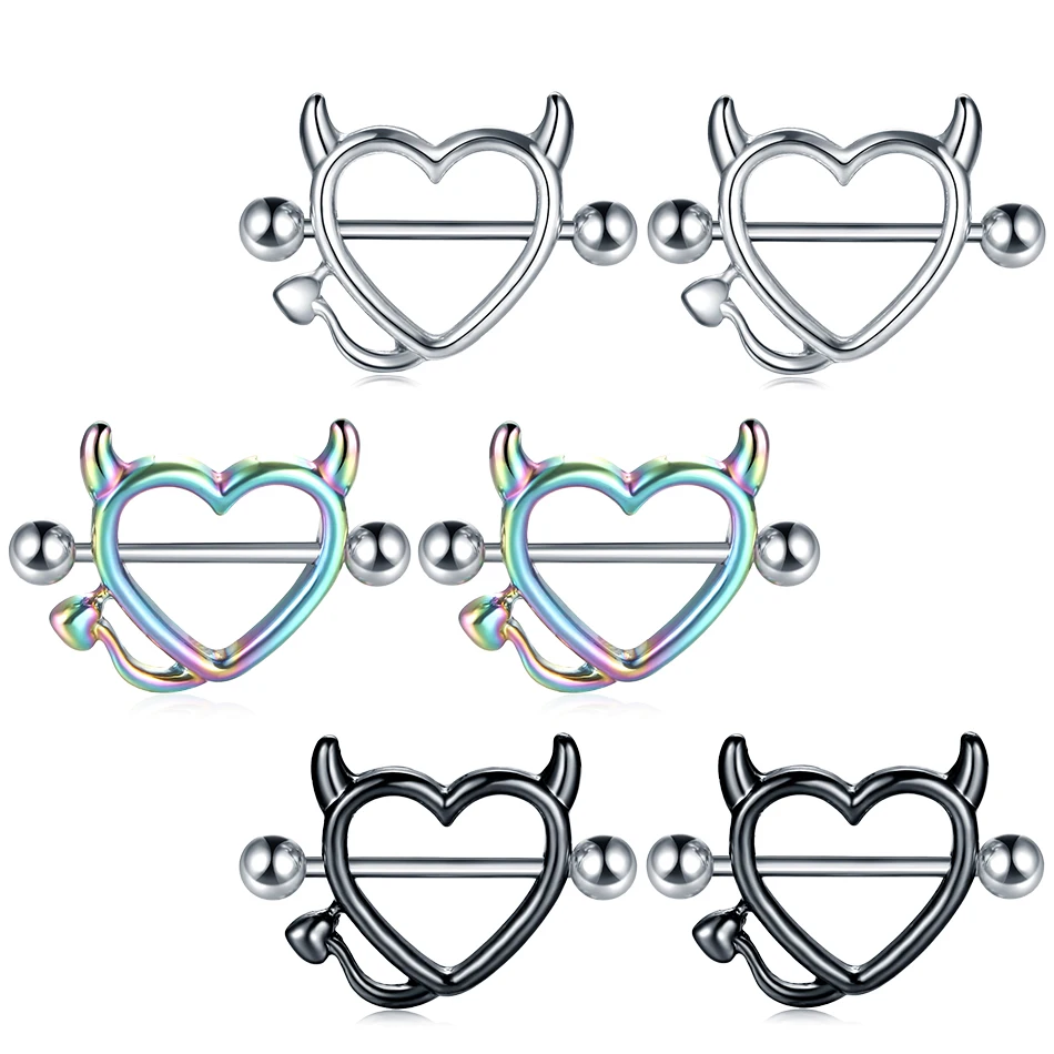 Hot Heart Shaped Nipple Shield Nipple Ring Steel Barbell Piercing Jewelry BR 