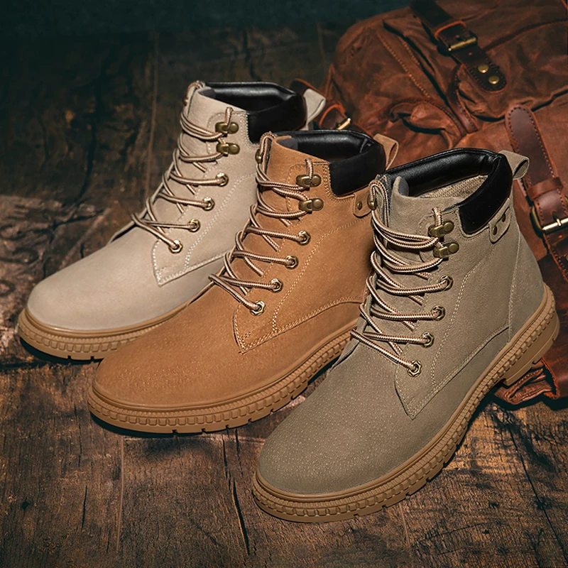 

Autumn Winter Men's Shoes Casual Boots Men Genuine Leather Outdoor Luxury Brand High Quality Waterproof Snow Ankle Boots For Men