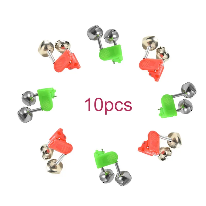 10 unids/lote mordedura alarmas pesca rod campanas de abrazadera de barra protector de esquina de las campanas de pesca accesorio ABS aire libre YJ-231 de Metal