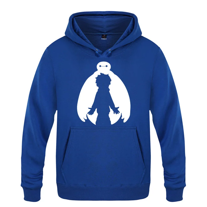 blue hoodie 13 Мужские толстовки с капюшоном, аниме, большой герой 6, бэймакс, с принтом, флисовая мужская кофта-худи, длинный рукав, Мужская толстовка, пуловер, спортивный костюм, Большой размер - Цвет: blue hoodie 13