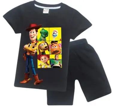 История игрушек мультфильма 4 комплект детской летней одежды Forky Woody Figures футболка+ короткие штаны детская одежда для маленьких девочек и мальчиков - Цвет: s0496-8478