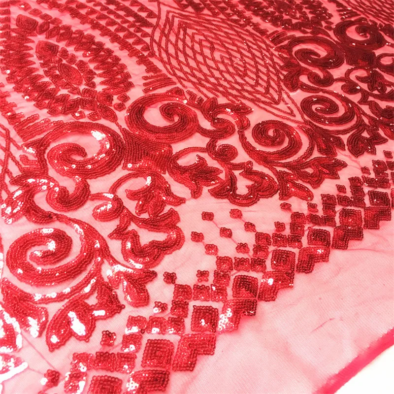 1 м X 1,5 м Европейское красное, черное, золотое, шампанское, белое вышитое блестками кружевное платье Cheongsam, платье для выступлений, юбка, ткань