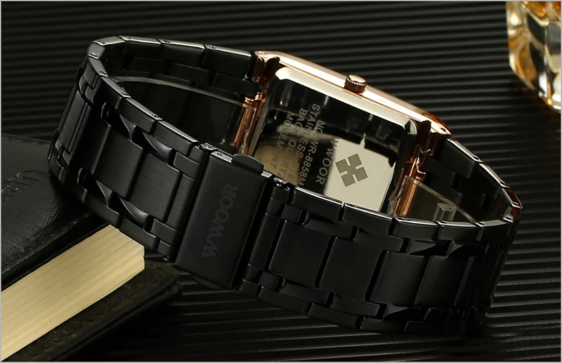 Мужские квадратные золотые часы, мужские, роскошные брендовые золотые мужские часы Wwoor, водонепроницаемые наручные часы, Reloj Hombre