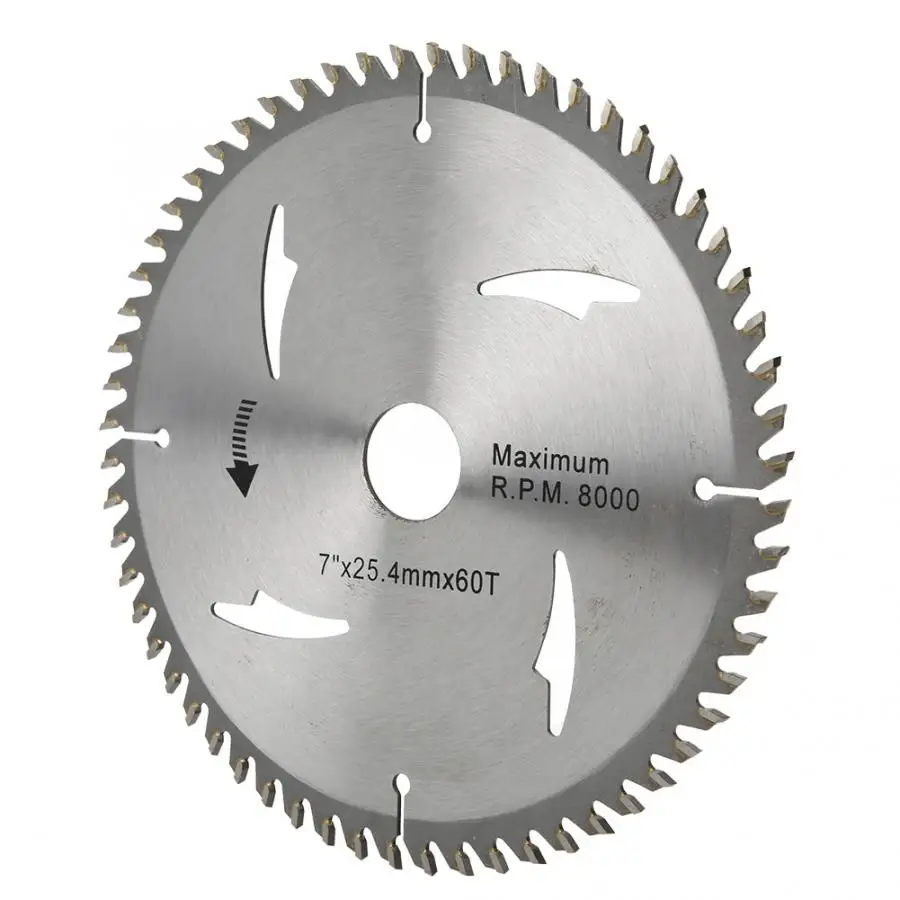 7 inch x 22.54mm x 60T Carbide Circular Woodworking Cutting Disc Cutting Wheel