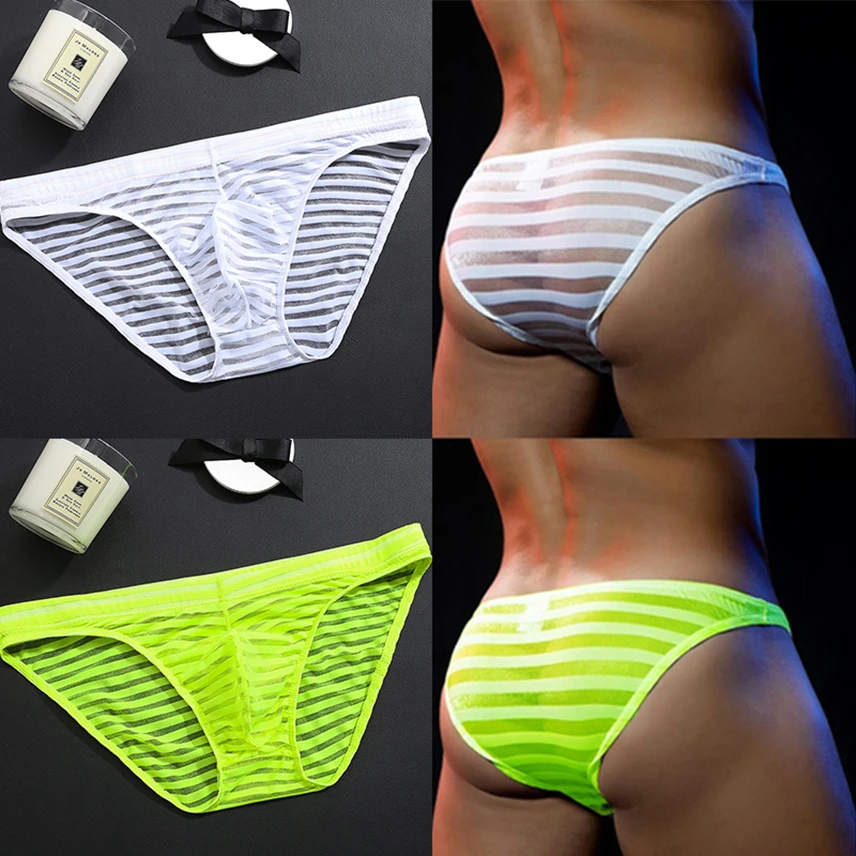 Ropa interior Sexy de malla para hombre, calzoncillos ultrafinos de seda de  hielo, bragas sin costuras de cintura baja, Sexy| | - AliExpress