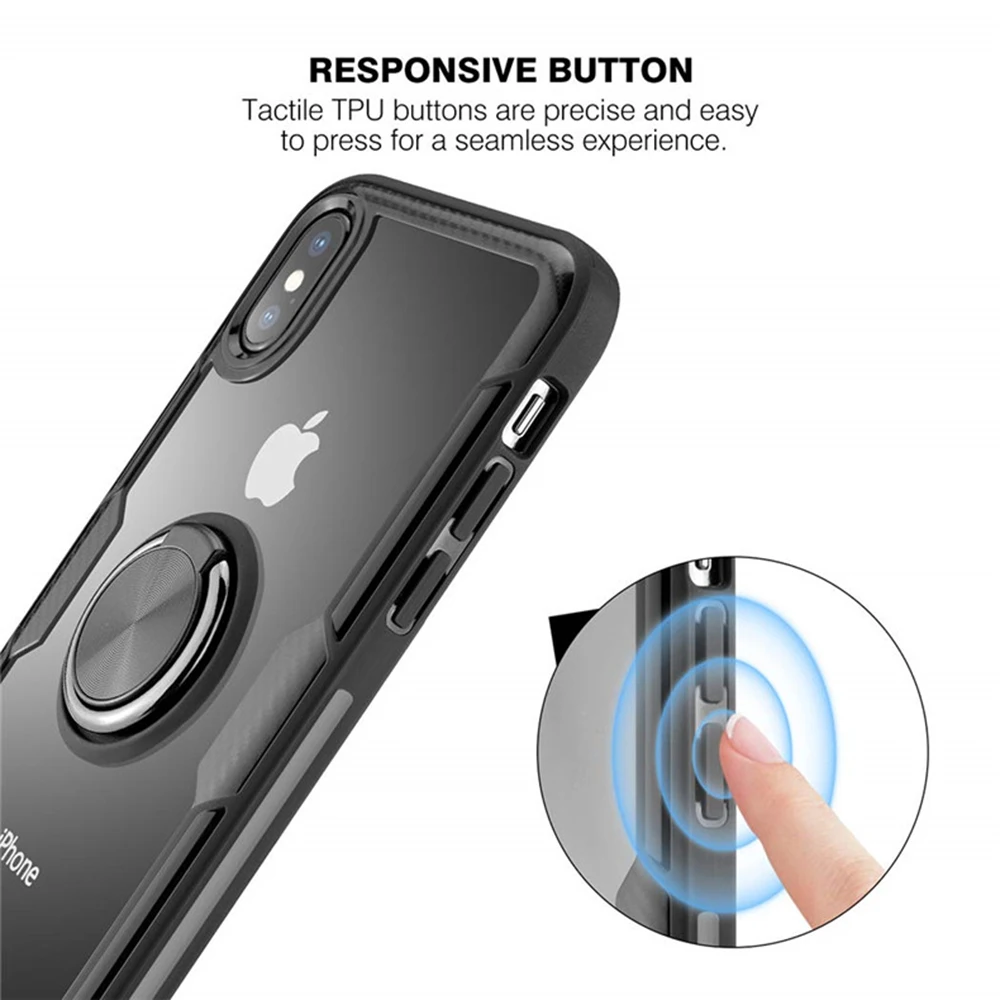 Для iphone 11 Pro Max чехол подставка держатель магнитное кольцо чехол для телефона iphone XS Max XR X iphone 11 Pro Чехол прозрачный противоударный чехол