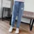 2021 Весна Повседневная Девушки Джинсовые Джинсы Синий Slim Fit Джинсовый Материал Для Девочек Брюки Брюки Детская Одежда Рваные Джинсы Для Детей