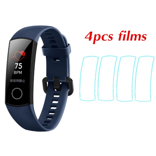Смарт-браслет huawei Honor Band 4 Amoled цветной 0,9" сенсорный экран для плавания осанка для определения пульса сна - Цвет: blue add film