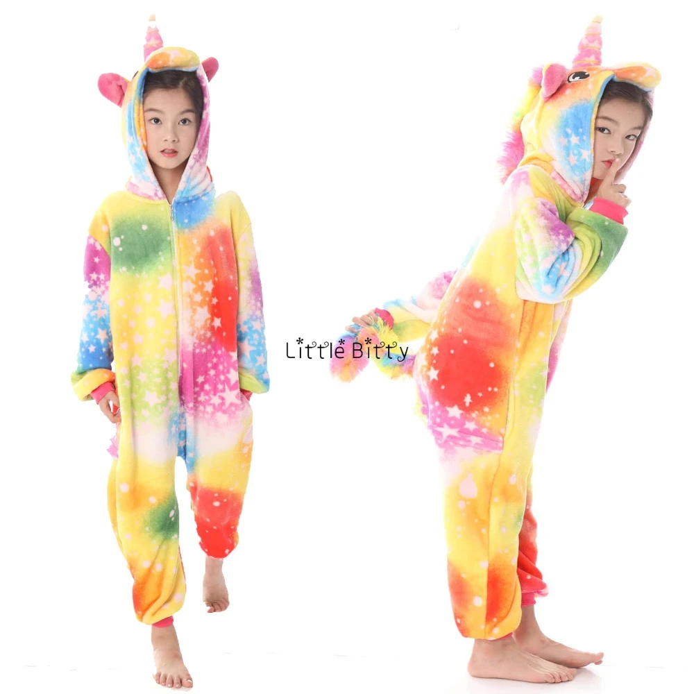 Зимняя стеганая Пижама для мальчиков; детские пижамы; Рождественская Детская Пижама с единорогом для девочек; Пижама с единорогом для детей 4-12 лет - Цвет: LA12
