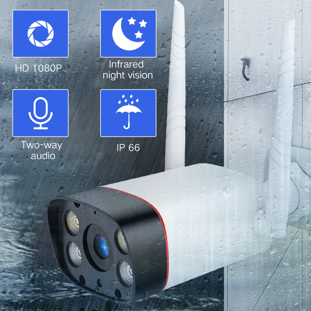SDETER WiFi Outdoor Security Camera 1080P IP Camera WIFI Waterproof Wireless CCTV Camera Night Vision Audio Motion Alarm P2P Cam