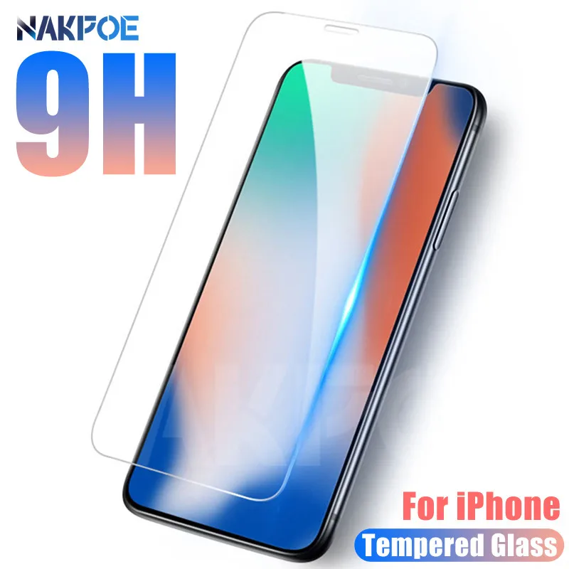 

0.18mm Tempered Glass For iPhone X XR XS 11 Pro Max Anti-Explosion Screen Protector iPhone 8 7 6 6S Plus 5S SE Protective Glass