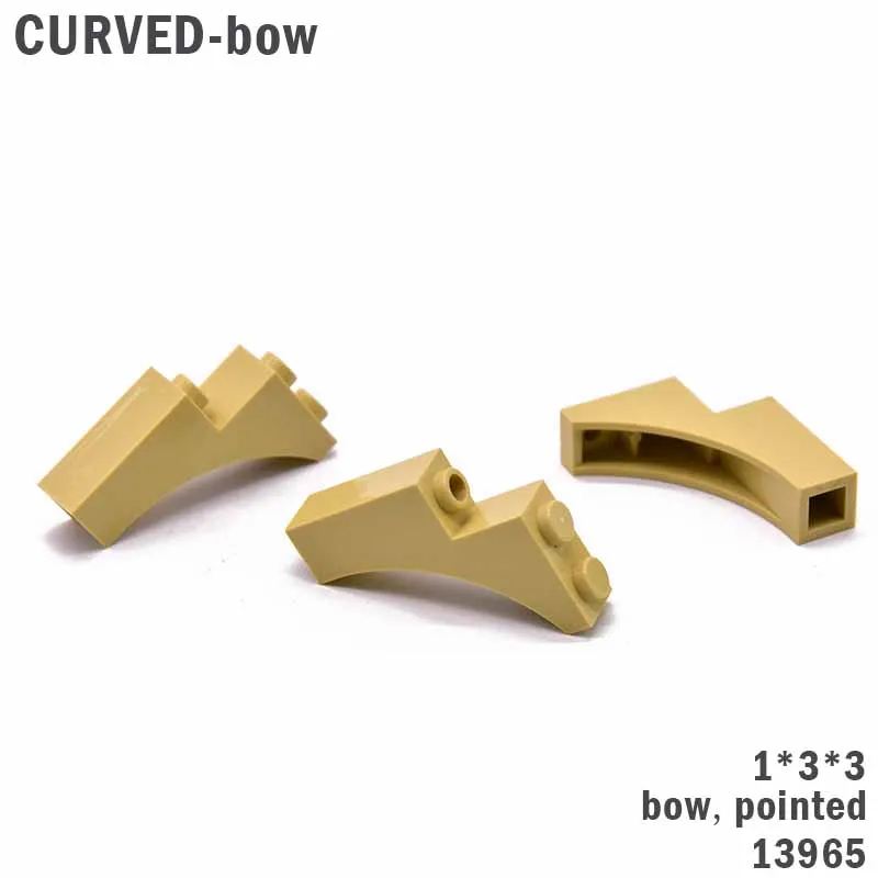 

20Pcs/lot MOC Curved Bricks 13965 1x3x3 Bow Pointed Building Blocks Technic Creator Parts DIY Educational gifts Toys