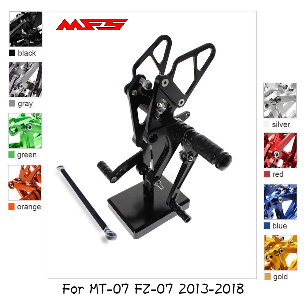 MFS мотоцикл задний Набор CNC регулируемый подножек для Yamaha MT 07 FZ07 2013 2014 2015 2016 2017 2018