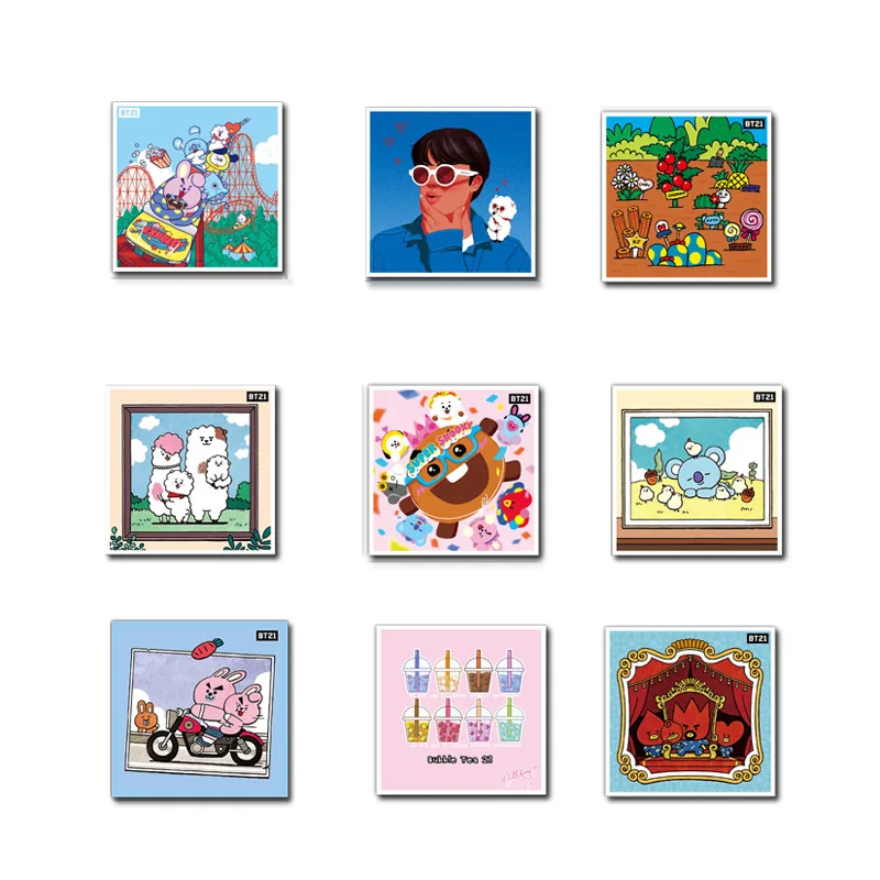 50 шт./лот, новинка, BT21, не повторяющаяся наклейка с граффити, ПВХ, наклейка для багажа, телефона, ноутбука, наклейка с граффити, s, виниловая, водонепроницаемая, DIY