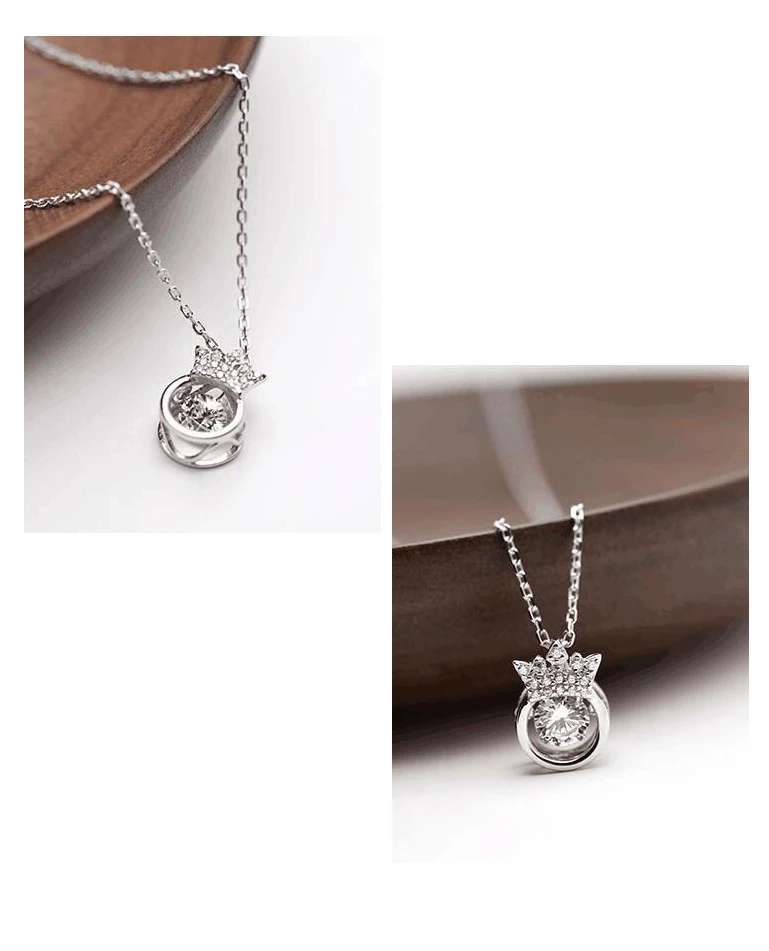 Herwish, сердце, корона, кулон, ожерелье для женщин, 925 пробы, серебро, романтическое ожерелье, ювелирное изделие, идеальный подарок
