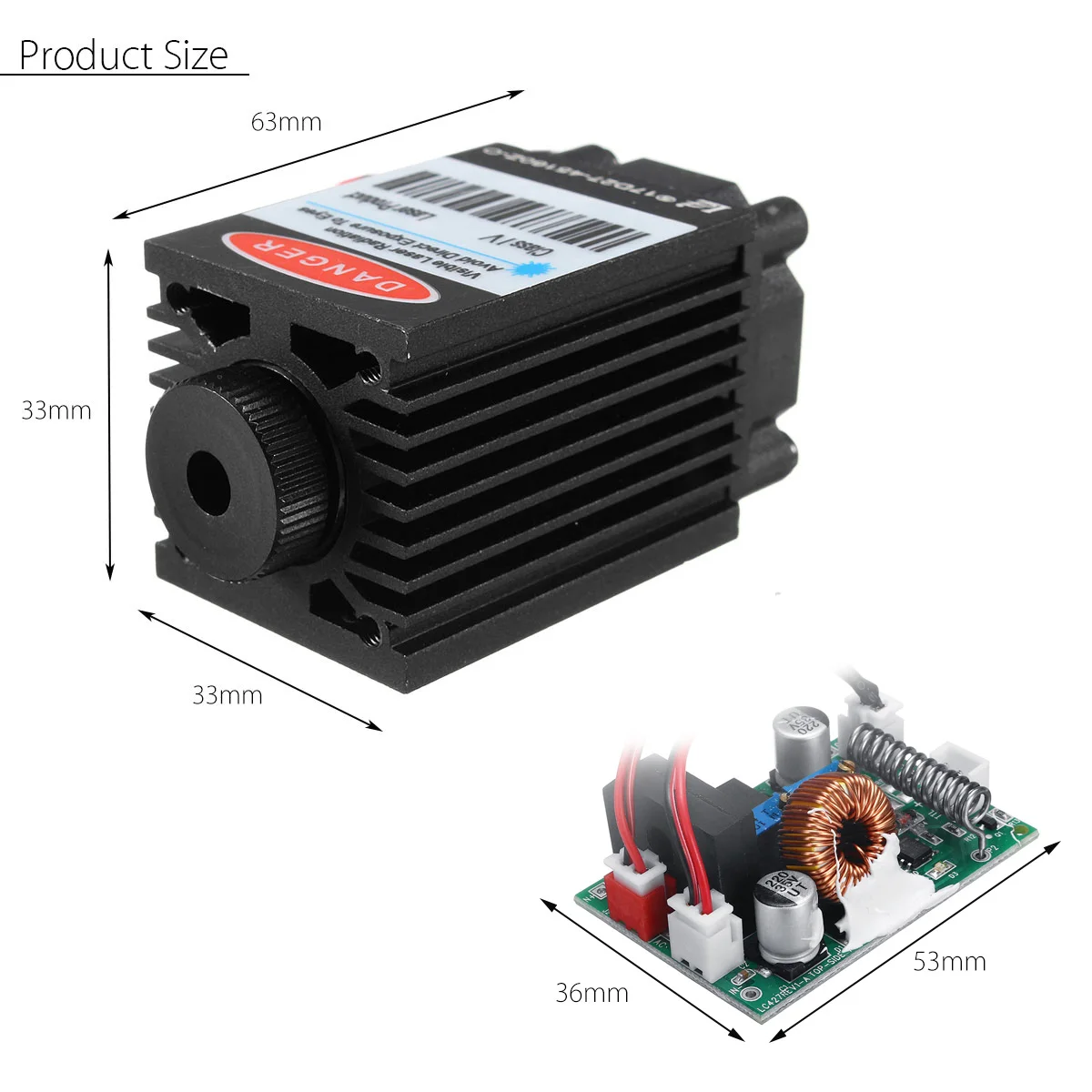  2.5W 450nm Blue Laser Module TTL 12V Focusable High Power + Goggles for CNC Cutting Laser Engraving