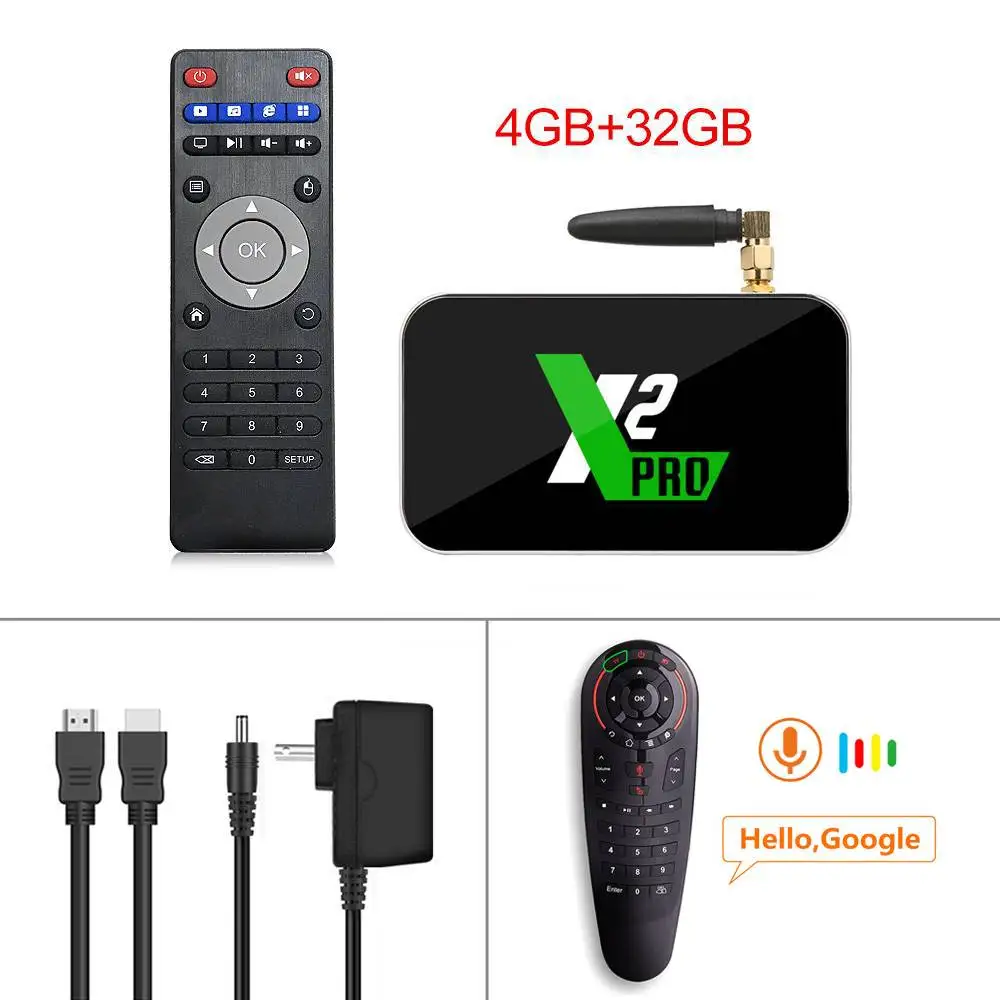 Android 9,0 tv Bo X2 cube X2 Pro Smart медиаплеер 2G 16G Amlogic S905X2 2,4/5 ГГц WiFi 1000M Bluetooth 4 ГБ 32 ГБ 4K телеприставка - Цвет: 4G32G G30