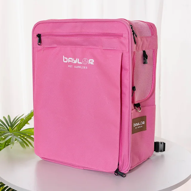 Pet Cat Carrier Backpack Travel Cats Bagpack Small Dogs Carrying Bag for Kitten Puppy Space Handbag Portable Products Pink
