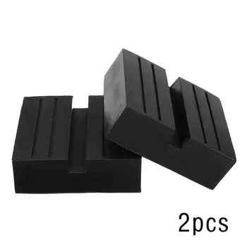

2PC Universal Car SUV Slotted Trolley Floor Jack Guard Adapter Lift Rubber Pad Jack Rubber Block Repair Tool