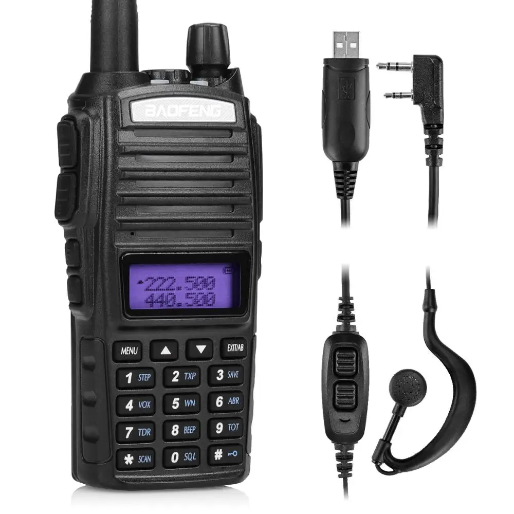 

Baofeng UV-82X3 Tri-band Two Way Radio 1.25M Dual PTT FM Radio & 2 Antennas & Programming Cable