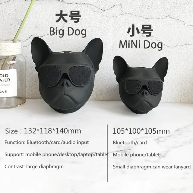 Fashion Mini Portable Aero Bull Dog Bulldog Bluetooth 4 1 Wireless Speaker Stereo Subwoofer Speakerphone Compatible