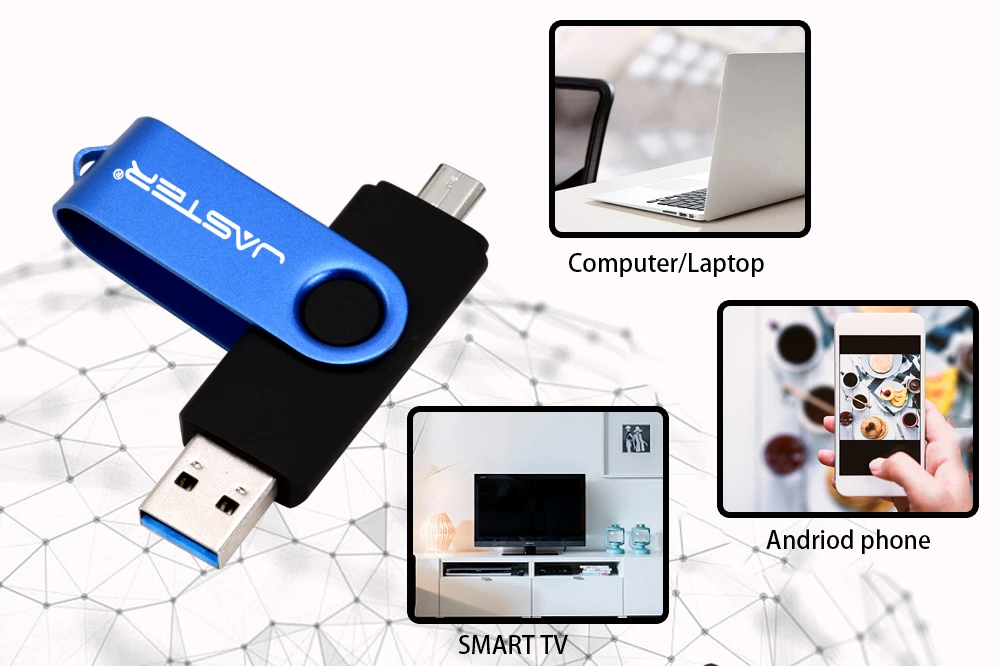 Флеш-накопитель для смартфона JASTER OTG USB Flash Drive cle usb 3,0 stick 64G otg pen drive 4g 8g 16g 32g 128G opslag apparaten