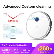 yeedi 2 hybrid Robot Vacuum Cleaner Visual Navigation,Sweep Mop 3in1,Virtual Boundary,2500Pa 200mins Runtime,Customize Cleaning