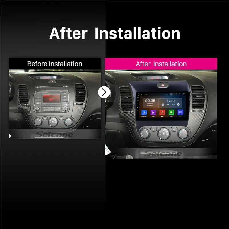 Cheap Seicane Android 9.0 IPS 8-CORE 9 inch Car Radio for 2013 2014 2015 2016 Kia k3 GPS Navigation support OBD2 TPMS Rearview Camera 3