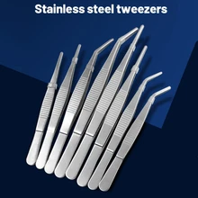 Pinceta ze stali nierdzewnej 12 5 14 16 18 cm pincety antypoślizgowe pęsety proste i kątowe pincety profesjonalne pincety Retailsale tanie i dobre opinie TOOZO CN (pochodzenie) Stainless Steel