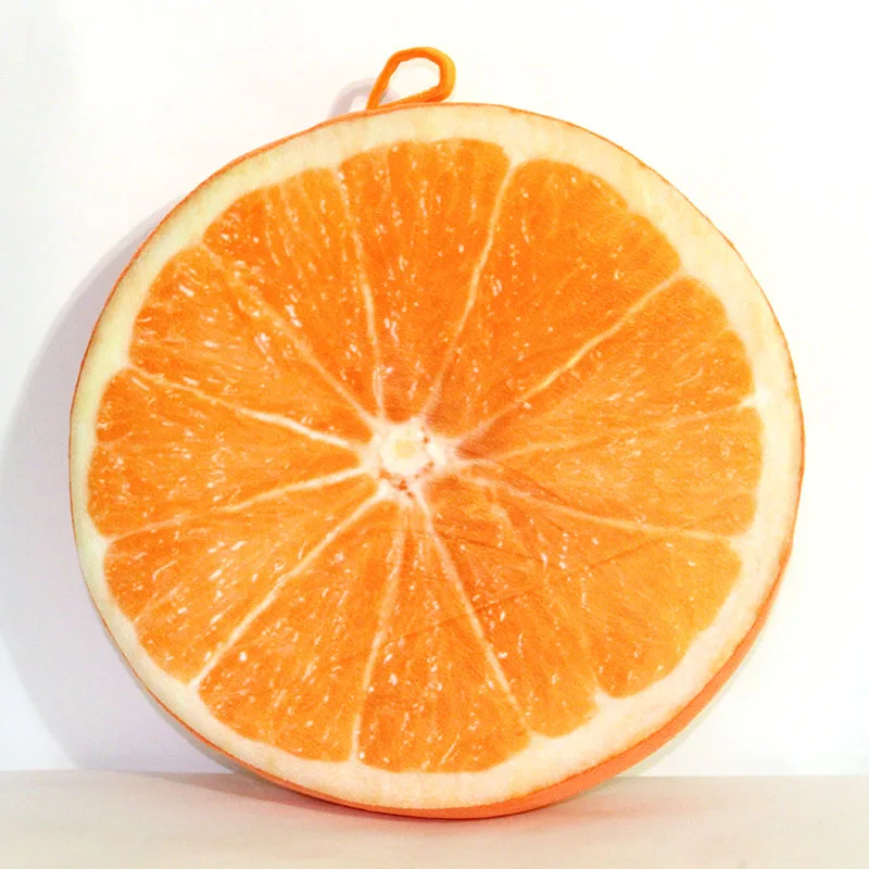 40cm orange Имитация 3D фруктовая круглая подушка домашний диван хлопковая Подушка индивидуальная Подушка офисная подушка для сна подушка подарок на день Святого Валентина - Цвет: 40cm orange