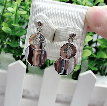

Earrings 2020 Summer Rose Shape Inlaid With Colorful Crystal S925 Sterling Silver Versatile Delicate Dangle Hanging Jewelry