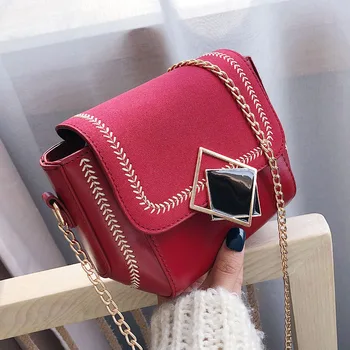 

Scrub Leather Contrast Color Crossbody Bags For Women 2020 Chain Messenger Shoulder Bag Ladies Purses and Handbags Cross Body