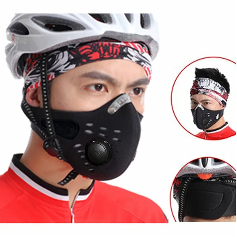 WOSAWE Anti-dust Training Mask Skiing Cycling Half Face Mask With Filter Carbon MTB Road Bicycle Bike Hiking Masks Face Cover