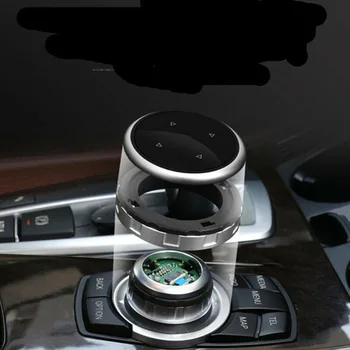 

Silver+Black Multi-media Knob Cover Small For BMW F10 F20 F30 Models Aluminum Alloy Stylish Button