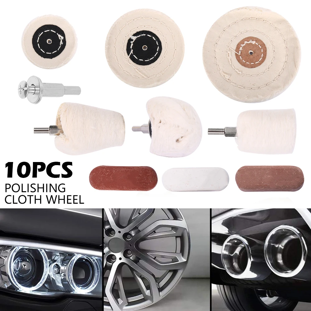 

3'' Car Cloth Buffing Polishing Wheel Buffer Polish Auto Waxing Wool Disc Hub Beauty Cleaning Tool Jewelry Grinder Pad Handcraft