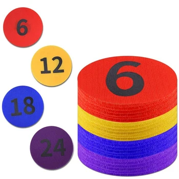 

4Inch Diameter Carpet Spot Sit Markers x 24 Classroom Circles with Numbers 1-24 for Teachers (4 Colors)