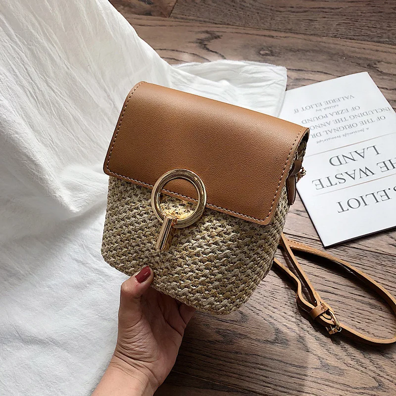 

Shoulder Bag of Women Bucket Aba of Straw Woven Bag of Beach of Women of Retro Bag Rattan Rattan Pocket of Ombro Chair Diagonal
