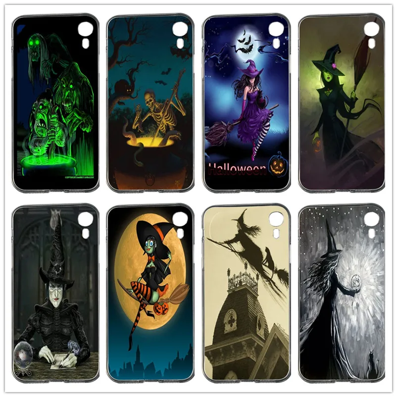 

Halloween Moon Witch Horror Case For TPU Cover iPhone 7 plus X 6 6s 7 8 Plus 8 plus For iPhone 4 5 5S SE 5C XS Max XR Case