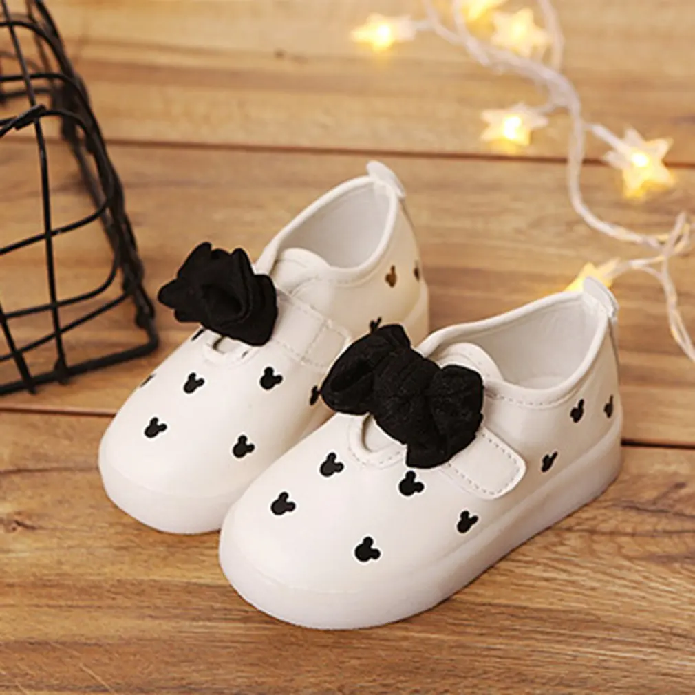 

Kids Led Light Up Shoes Girls Bow Led Light Shoes Lightweight Breathable Baby Girl Shoes Casual Children's Shoes