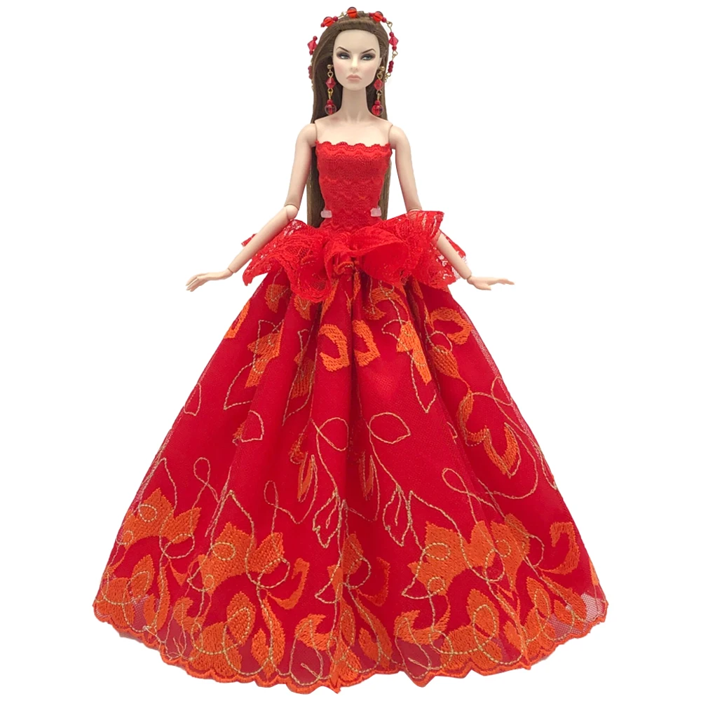 NK новейшее Кукольное свадебное платье принцессы Благородный Модный дизайн платье смешанный стиль наряд для куклы Барби аксессуары DIY игрушки JJ - Цвет: M
